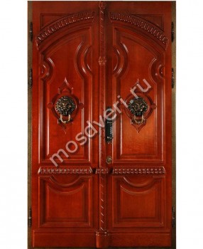 Эксклюзивная дверь в коттедж KKZ-33, двухстворчатая - купить от производителя Мосдвери Эксклюзивная дверь в коттедж KKZ-33, двухстворчатая