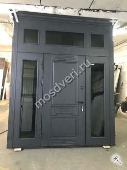 Элитная входная дверь с остекленной фрамугой - купить от производителя Мосдвери Элитная входная дверь с остекленной фрамугой